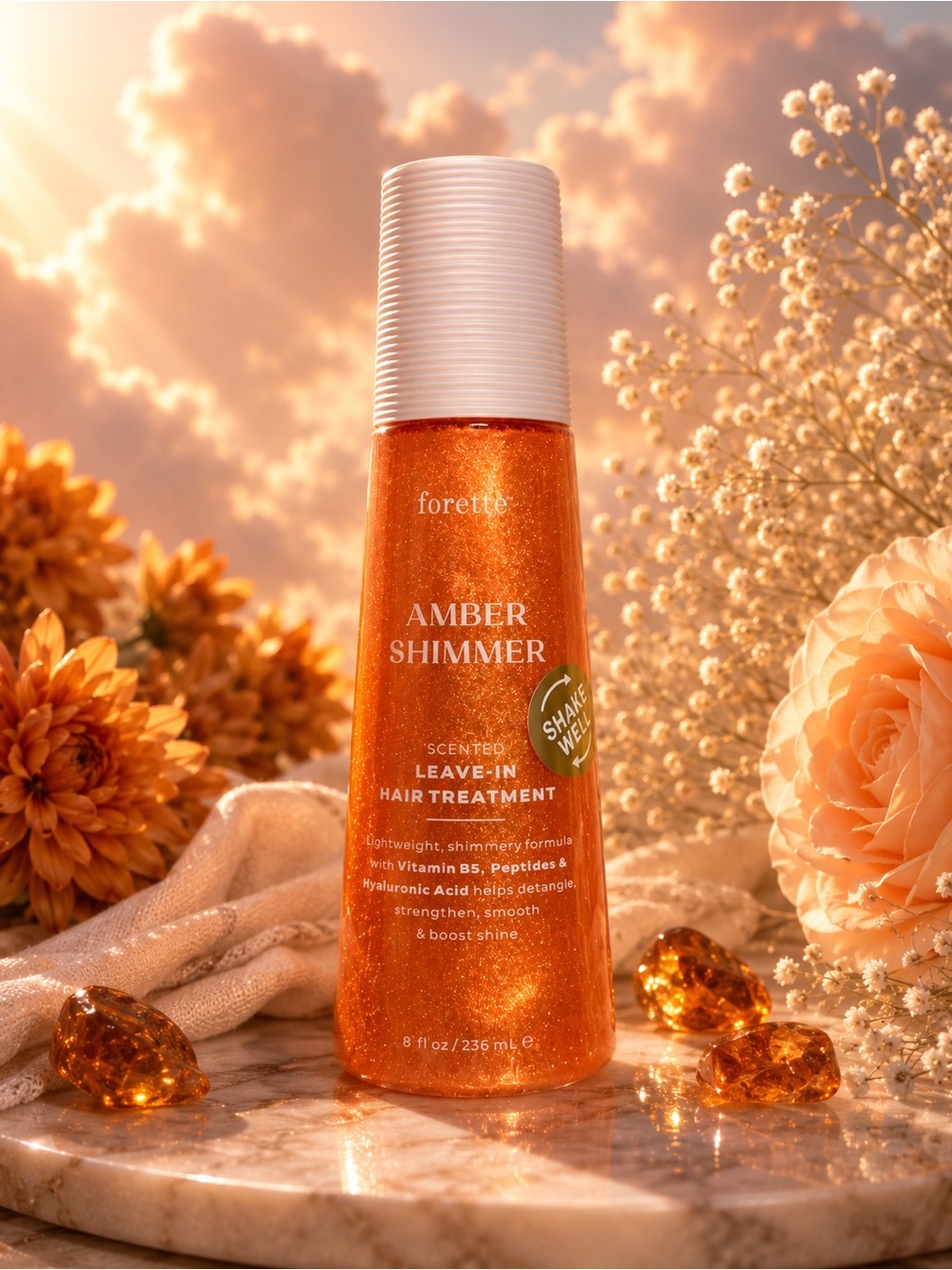 Forette Amber Shimmer Scented Leave-In Hair Treatment 236 mL